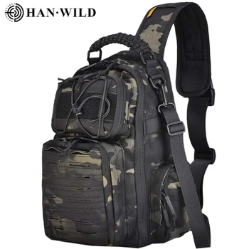 HAN WILD Уличная водонепроницаемая нейлоновая походная тактическая сумка, камуфляжные рюкзаки на одно плечо, боевая сумка, Походные охотничьи сумки