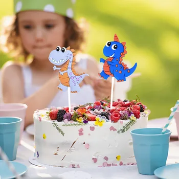 Топпер для торта Тираннозавр Рекс Динозавр Животные Джунглей Вулкан Мир Юрского периода Тема Дети 1 Украшения для вечеринки по случаю Дня рождения Детский душ
